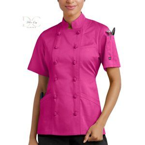 Chef Uniforms Women's 3-Pocket Short Sleeve w/ Knotted Buttons Chef Coat